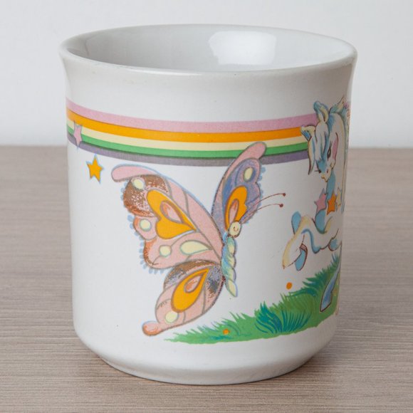 VTG 80s Wallace Berrie Pegasus Rainbow Butterfly Coffee Mug 1982 Fantasy #4907 - Picture 2 of 16